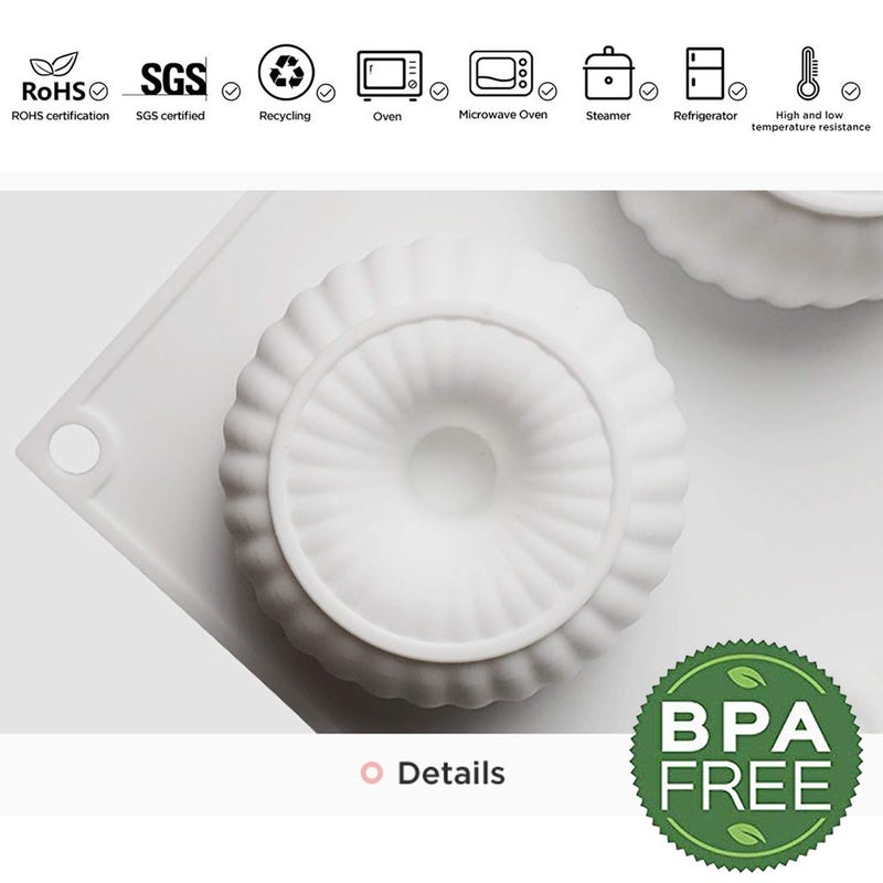 OCPO Kitchen Mini Silicone Mold for Baking Mousse & Cake, French Dessert Mold for Pastry Donuts Chocolate Brownie Jello (6-Cavity) - Image 3
